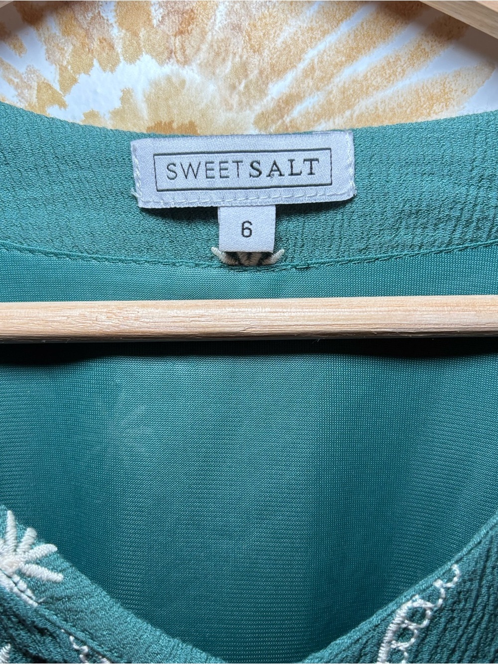 Sweet Salt Embroidered Boho Midi Dress | Emerald Green Coastal Cottagecore - Picture 3 of 11